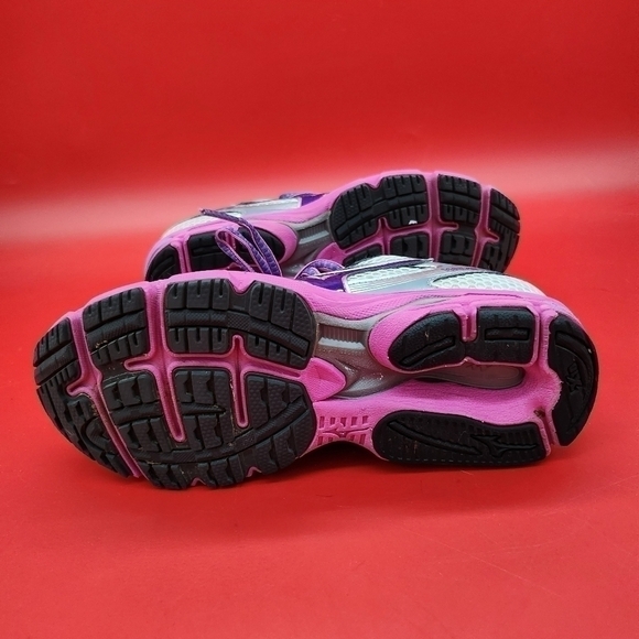 Mizuno Shoe Women's 7 Wave Legend 3  Pearl Gray Pink Purple Running Sneakers - Picture 9 of 12